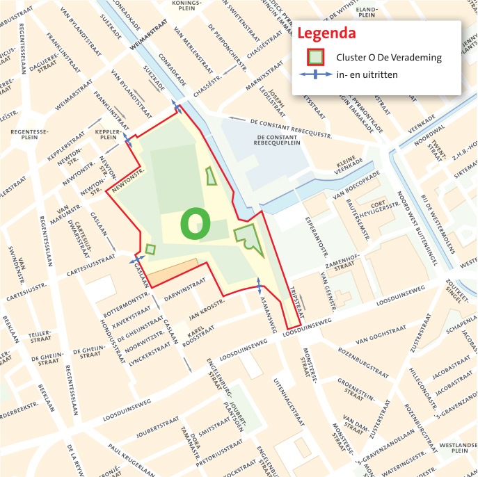 Plattegrond van cluster O - De Verademing