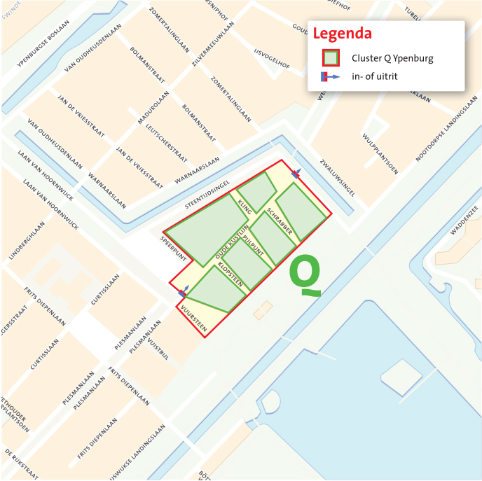 Plattegrond van cluster Q - Winkelcentrum Ypenburg