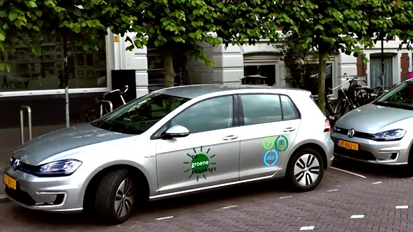 Elektrische auto van de Groene Regentes