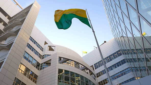 Stadhuis met vlag (foto: Martijn Beekman)