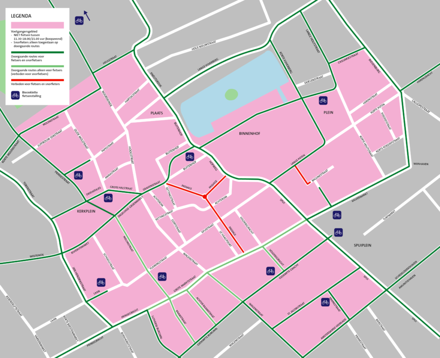 Voetgangersgebied binnenstad snorfietsverbod