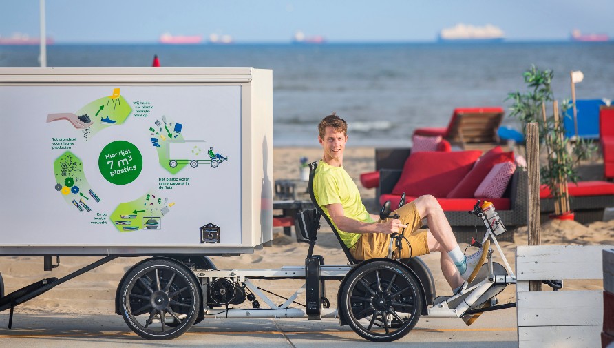 Bedrijven kunnen hun plastic laten ophalen in een elektrische bakfiets