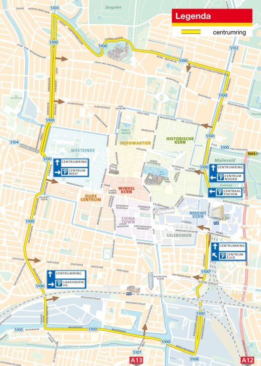 Kaart centrumring Den Haag