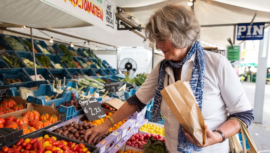 Kraam op de Boerenmarkt