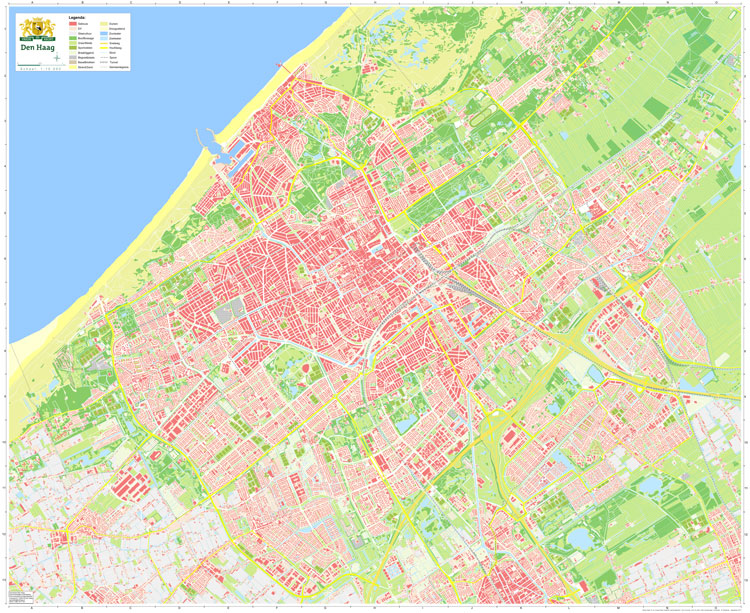 een kaart van Den Haag