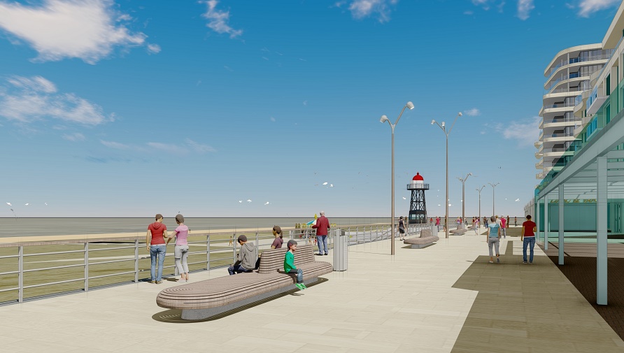 De nieuwe boulevard met vuurtoren