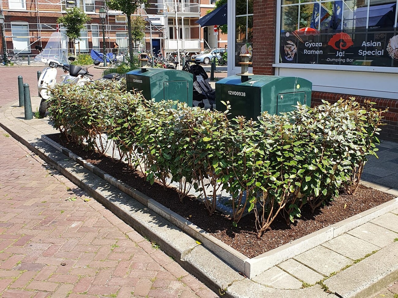 Containertuin in de Dirk Hoogenraadstraat