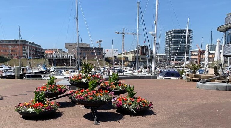 Bloembakken in het Havenkwartier