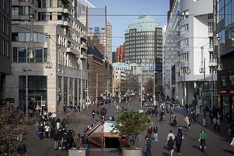 straatbeeld centrum Den Haag