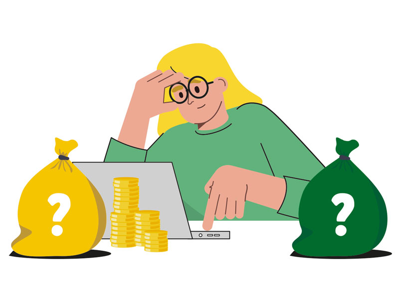 Een vrouw vult op haar laptop een vragenlijst in over betaalbare warmte.