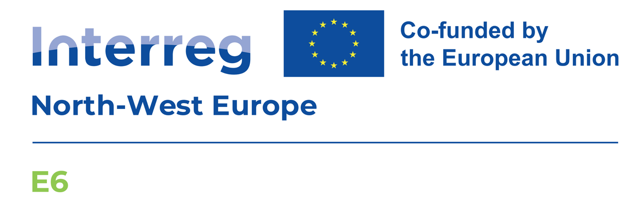 Logo met Europese vlag en de tekst: Interreg North-West Europe - Co-funded by the European Union