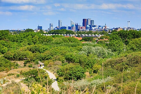 Uitzicht op Den Haag met duinen ervoor
