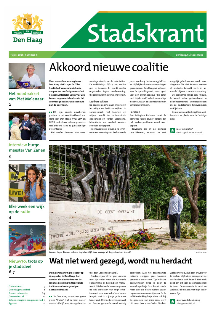 Voorpagina Stadskrant 15 juli 2026