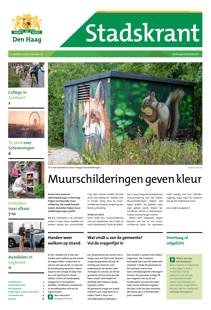 Voorpagina van de Stadskrant van oktober 2026