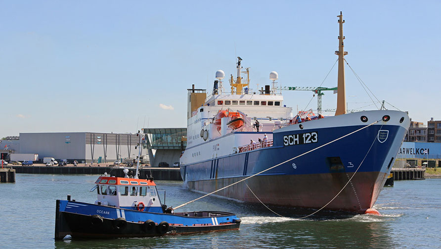 Boat in Scheveningen harbour