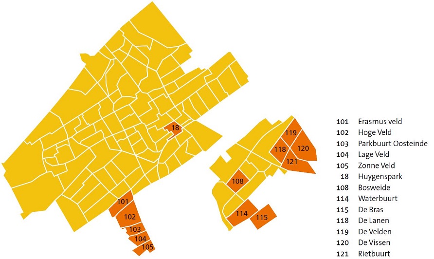 Structural division is possible only in the orange areas subject to conditions.