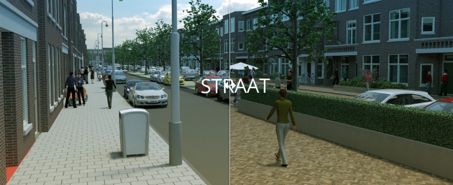 Vrijstraat: more space for walking, cycling and playing. Less space for cars. This is another way of looking at space.