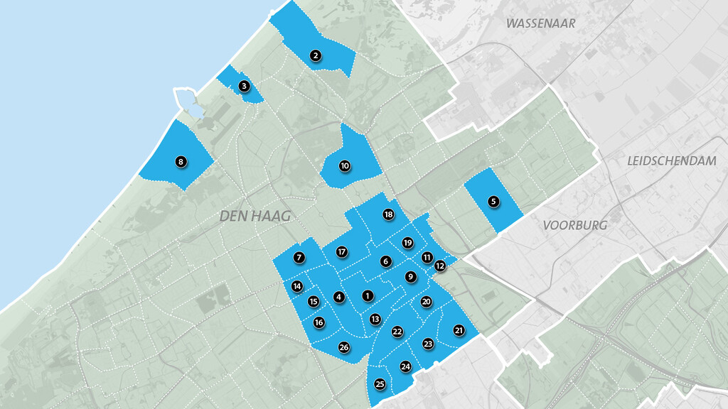 Map of neighbourhoods which can apply for climate adaptation subsidy