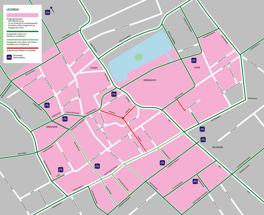 Pedestrian zone in downtown The Hague